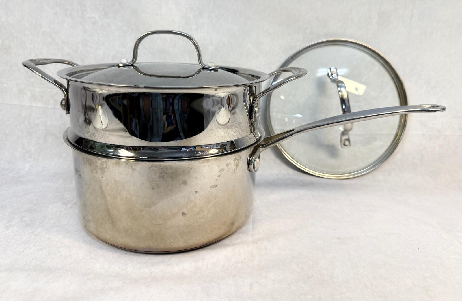 Cuisanart 3 Qt. Sauce Pan with Steamer Set – Stainless Steel Mirror Finish