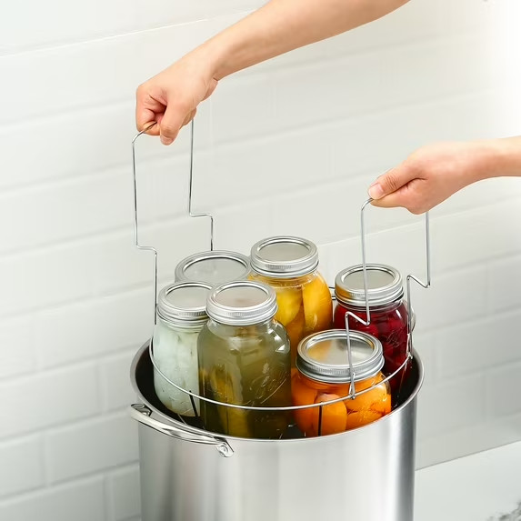 Mainstays 21.5 Quart Stainless Steel Canning Pot with Rack, Water Bath Canner