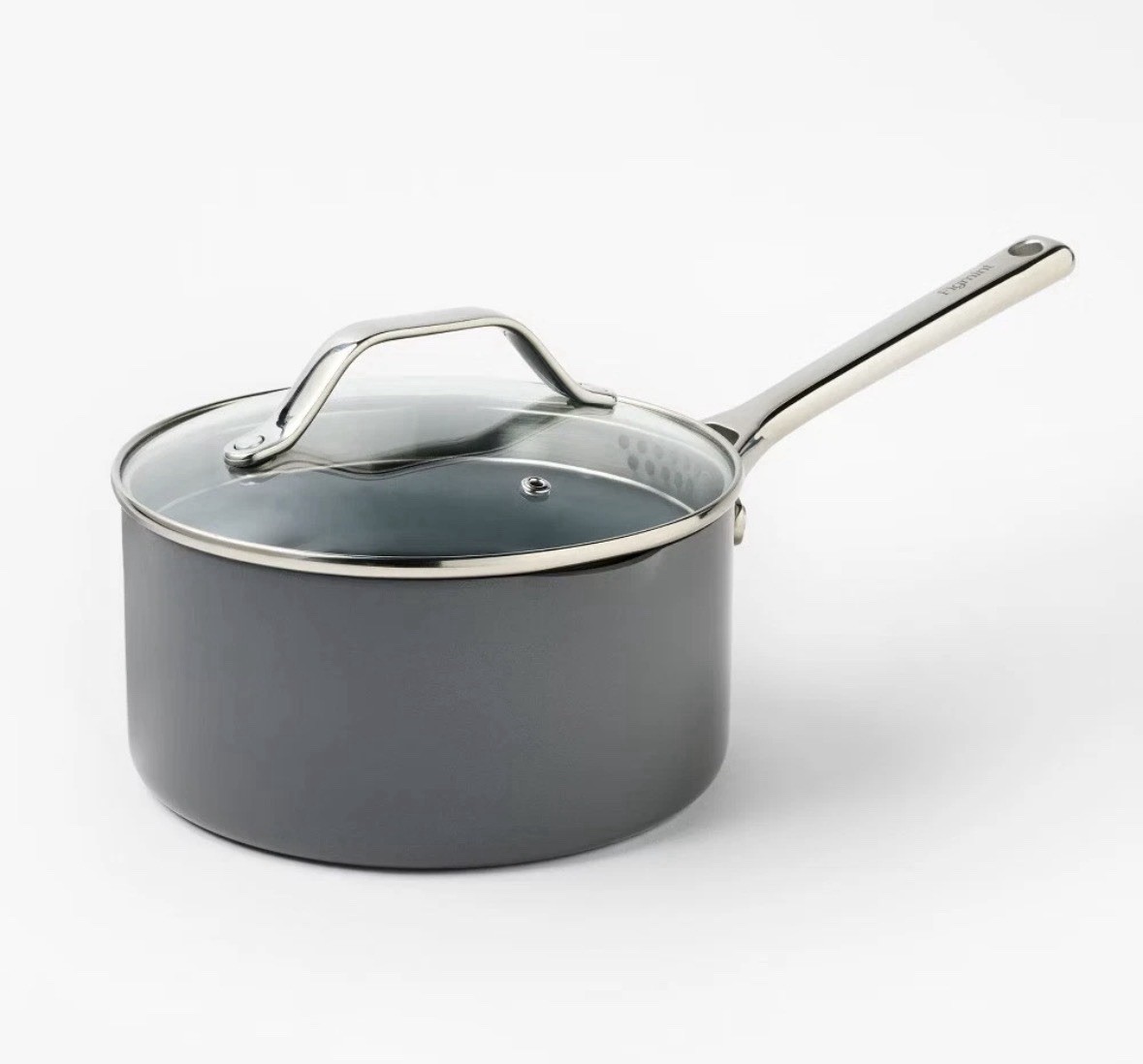 3qt Nonstick Ceramic Coated Aluminum Sauce Pan Dark Gray – Figmint Brand New