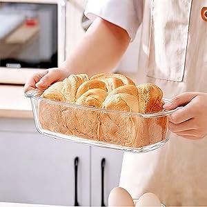 1Pa 1.9 Qt Glass Loaf Pan with Lids-Oven, Dishwasher, Freezer and