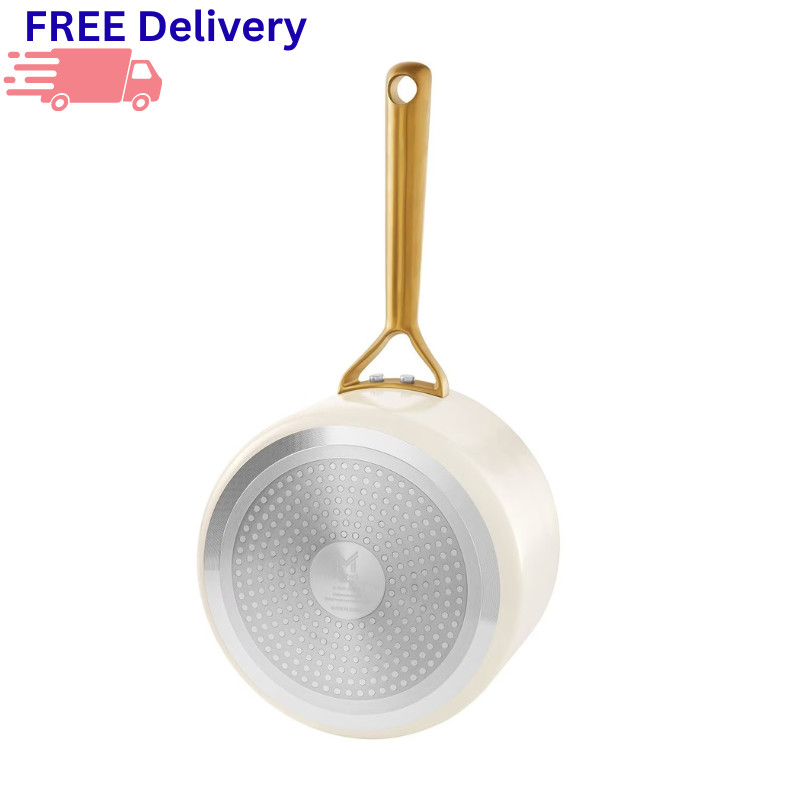 6-Piece Modern Ceramic Nonstick Saucepan Set Heavy-Gauge Aluminum Induction New