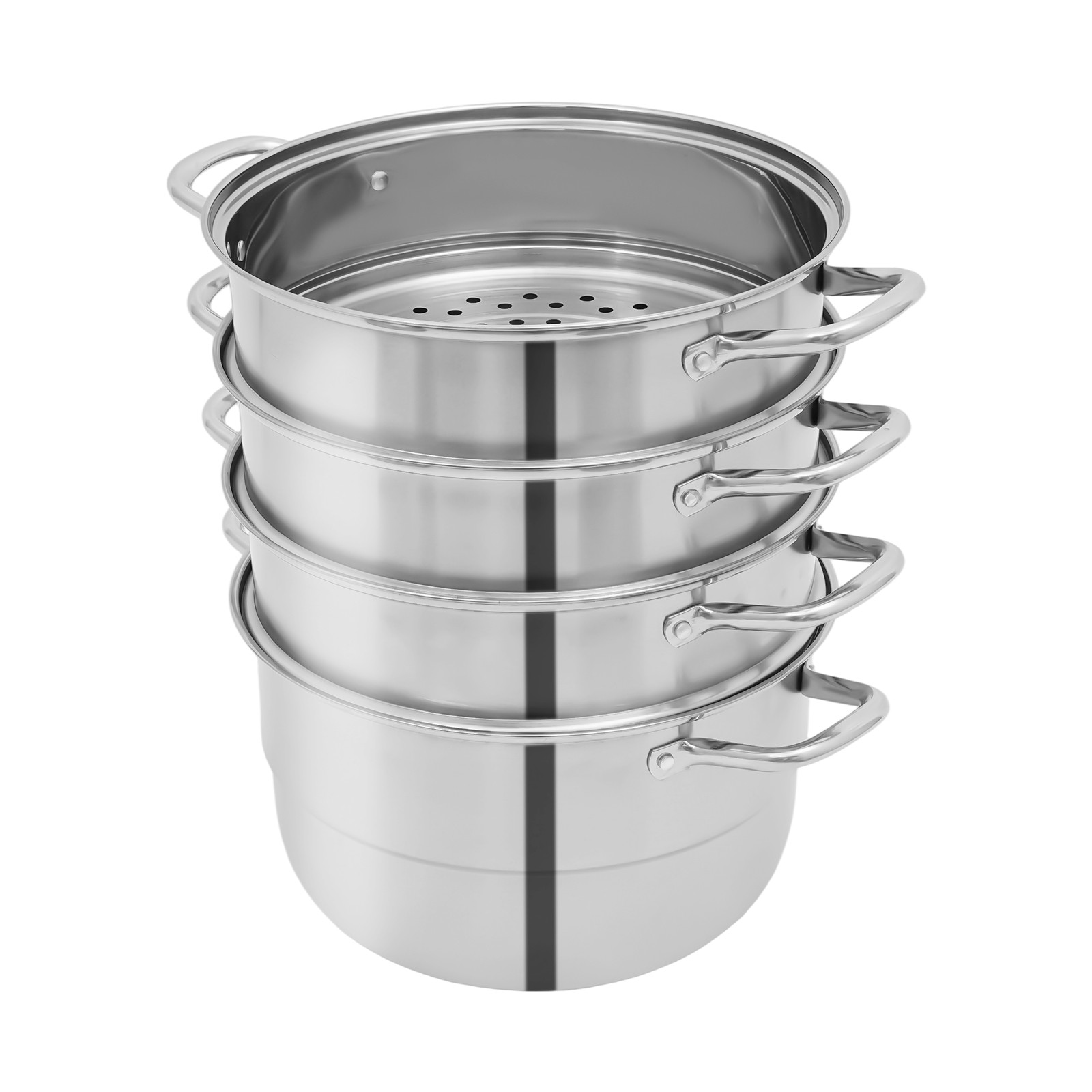 32.5cm 5 Tier Stainless Steel Steam Cooker Steamer Pan Cook Pot Set kitchen