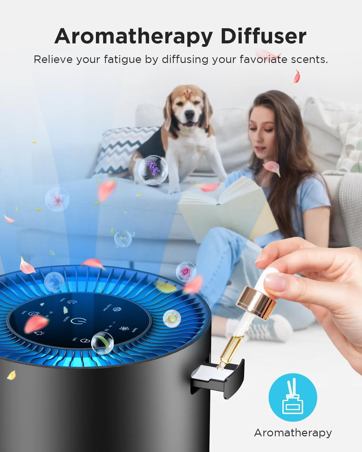 Air Purifiers for Home Large Room Pets Up to 1300 Sq Ft, MOOKA H13 True HEPA
