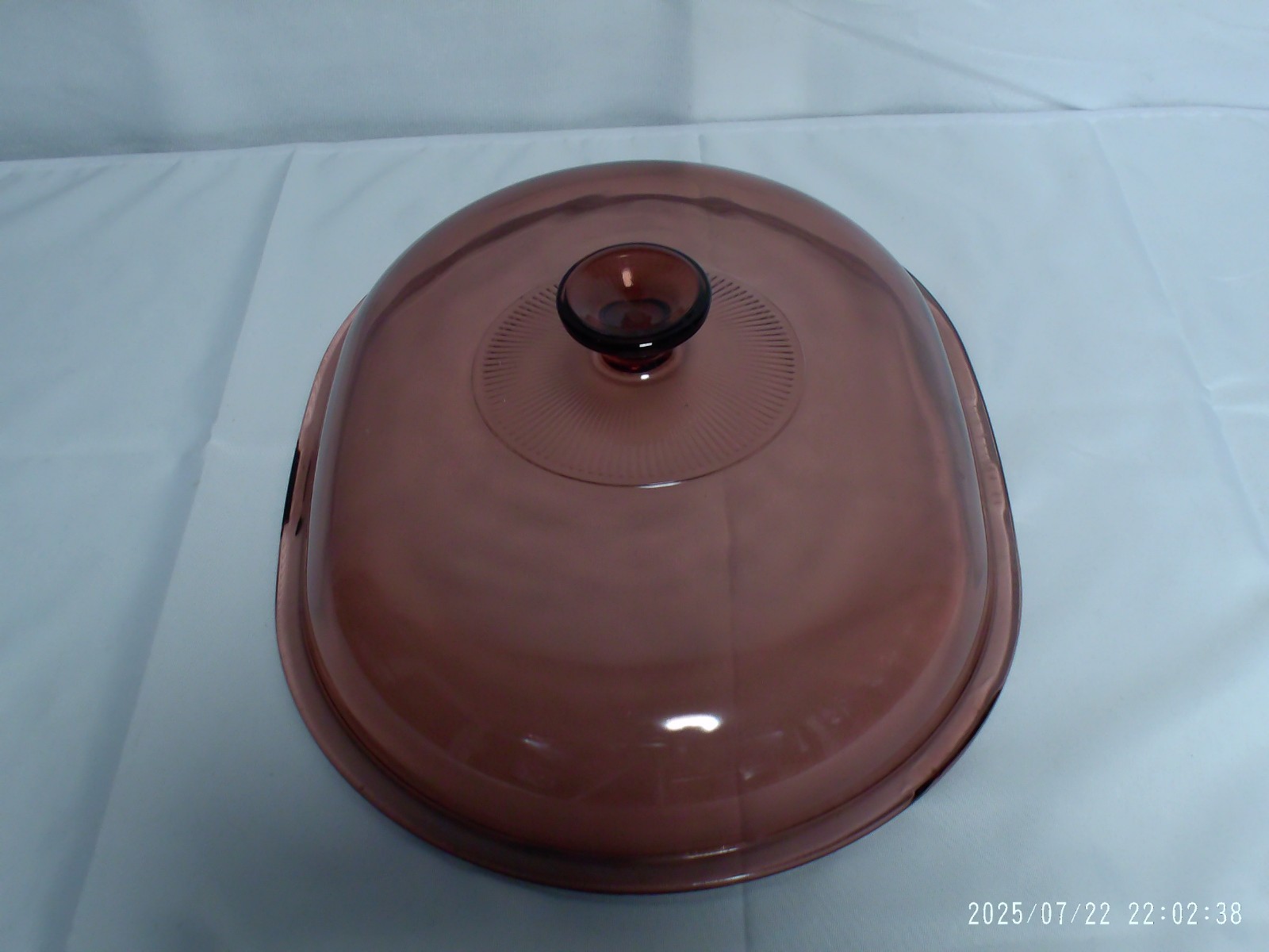 “Pre-Owned” Pyrex Cranberry Ribbed V-34-C Replacement Roaster Lid 12-5/8″x9-5/8″