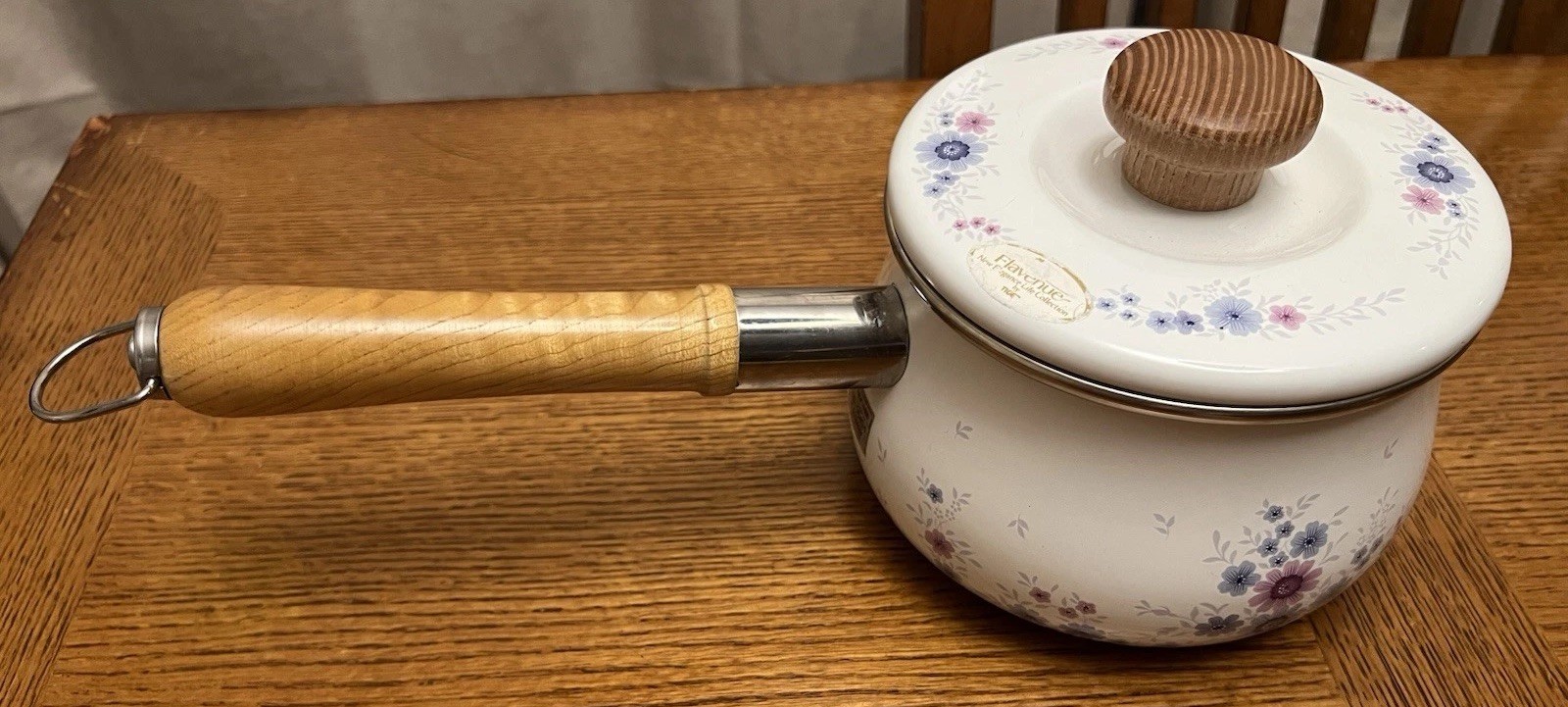 Vintage Tiger Flavenue Enamel Saucepan Lid Floral Made Japan Cottagecore