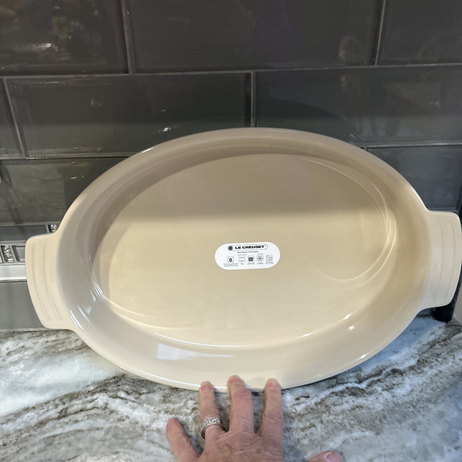 Le Creuset 36 cm Oval Sky Blue Large Casserole Baking Dish New Holiday 16”