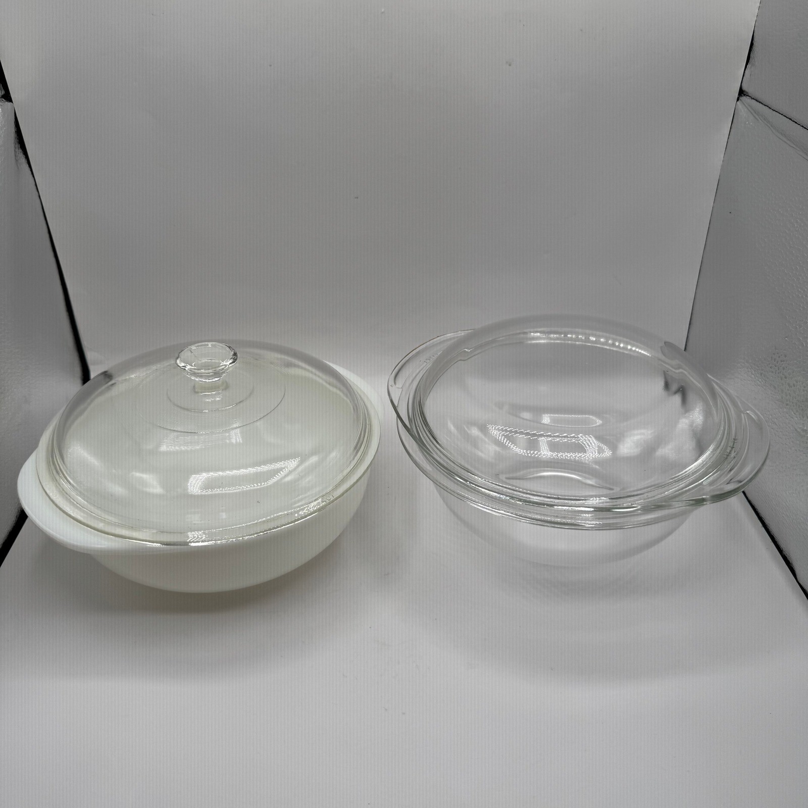 Pyrex Casserole Dish Set Unisex 1.5QT White Clear Vintage Milk Glass 323 683-C