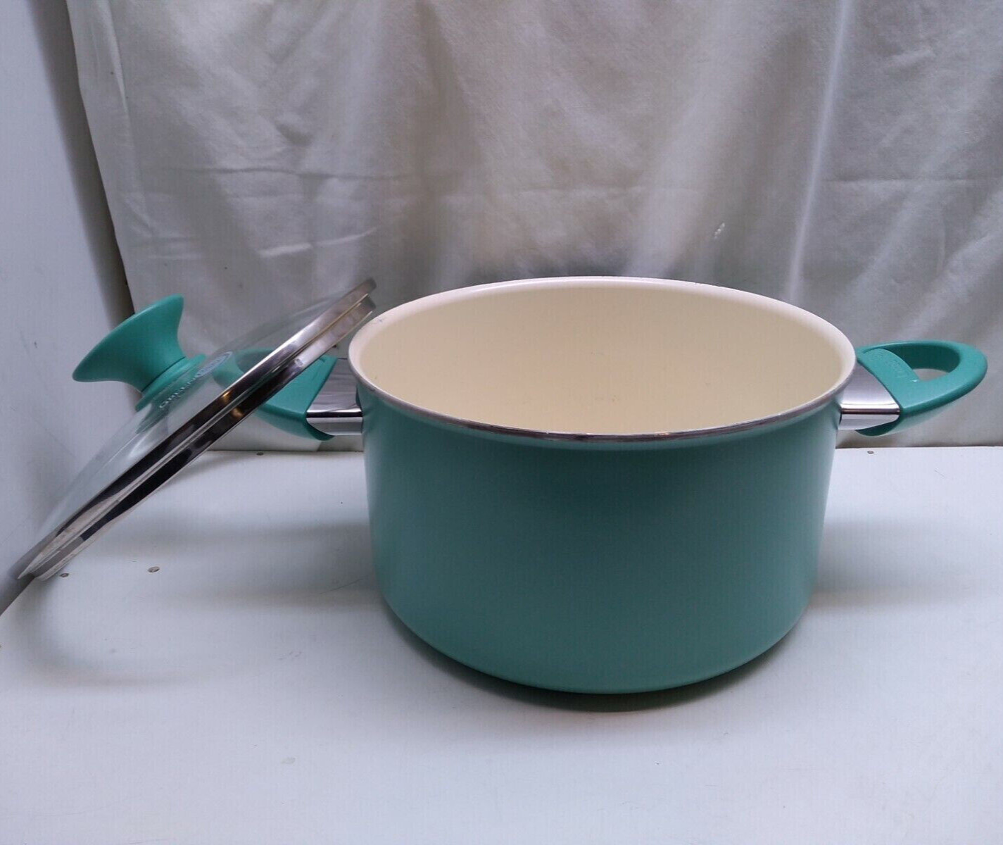 GreenPan Healthy NonStick Ceramic 5.5 Qt Stock Pot Fry Saucepan Dutch Oven & Lid