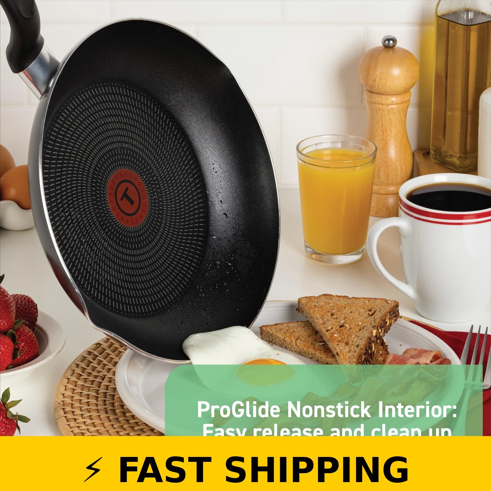 T-fal Easy Care Nonstick Cookware Set, 12 Pieces, Grey