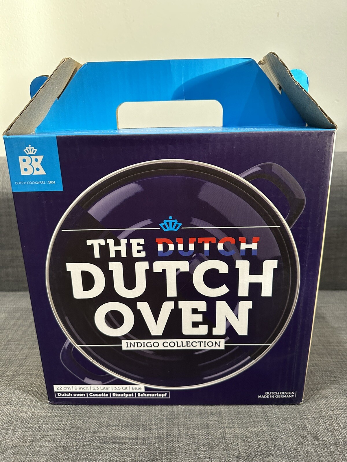 BK Cookware Dutch Oven Indigo Collection Blue (22cm, 9in, 3.3 Liter, 3.5 Quart)