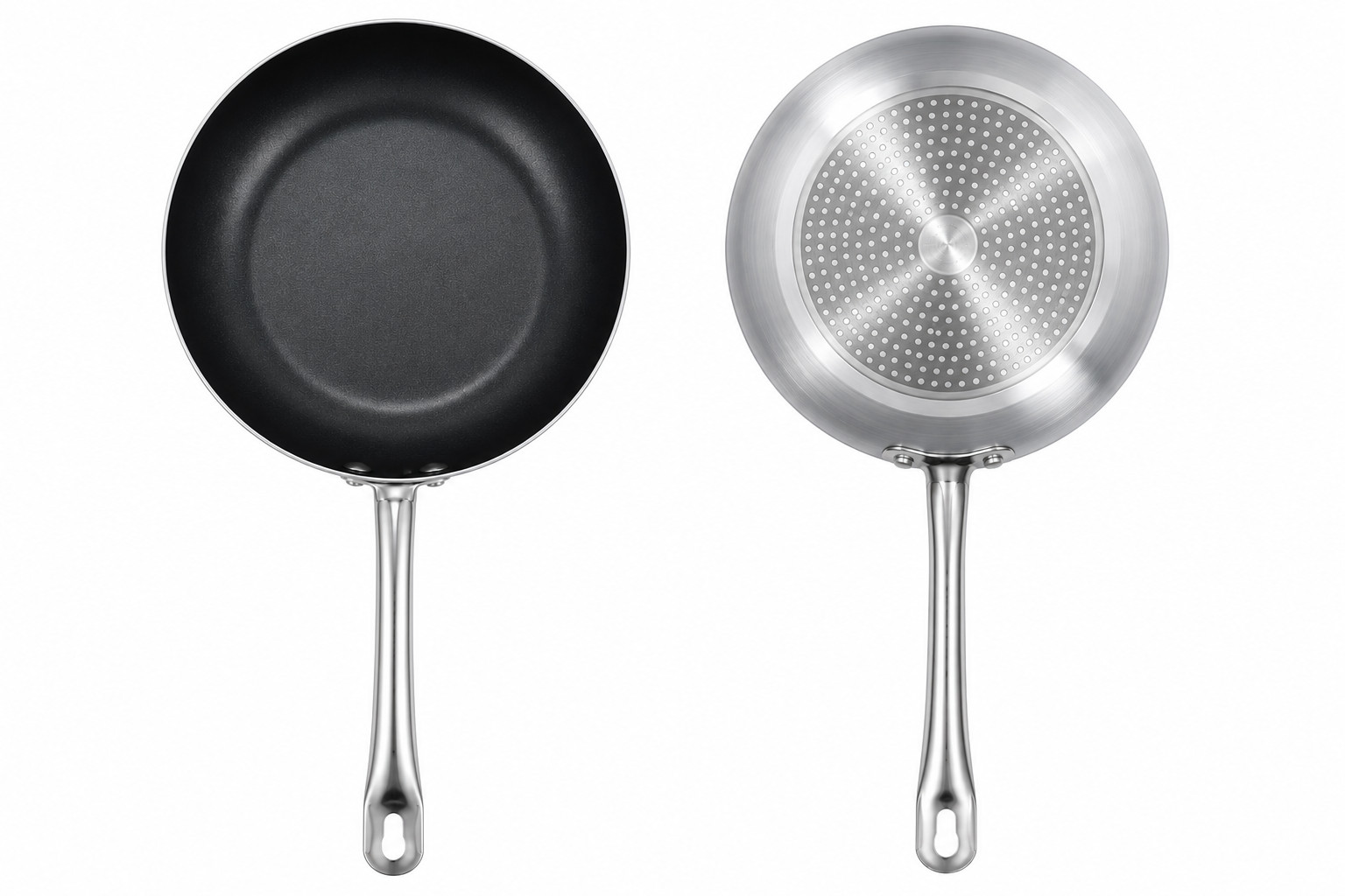 12 Inch Nonstick Frying Pan Aluminum Alloy Stainless Steel Steak Skillet