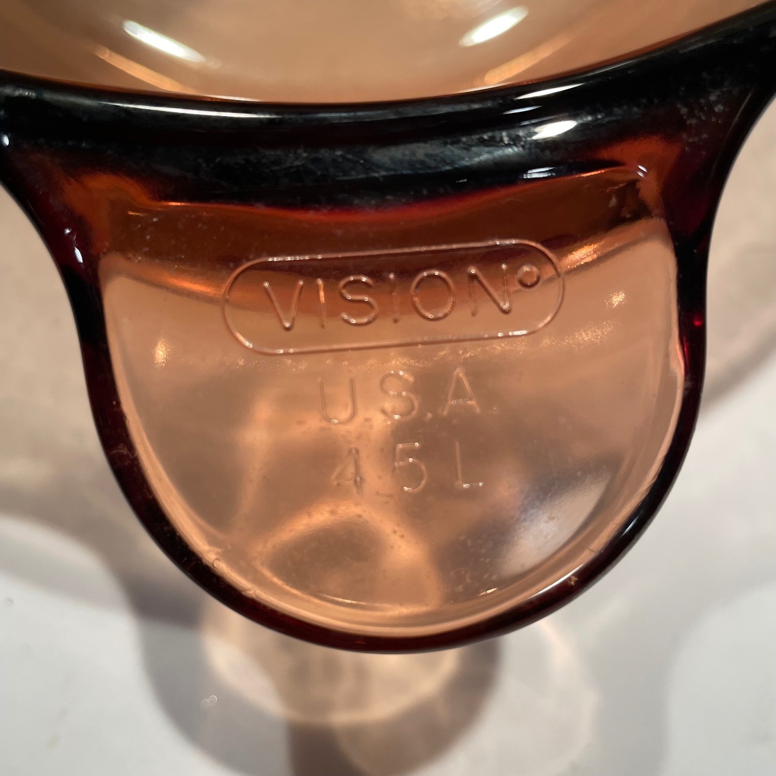 Visions Corning Amber Glass 4.5 L Round Dutch Oven Stockpot Made in USA No Lid