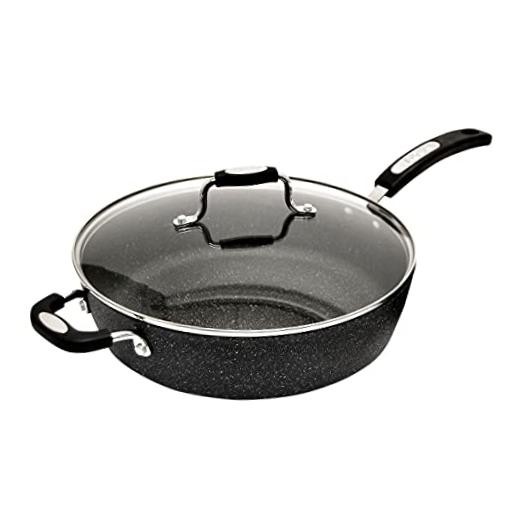 The Rock Classic 11″ (28cm) Non-Stick Deep Fry Pan with Helper Handle –
