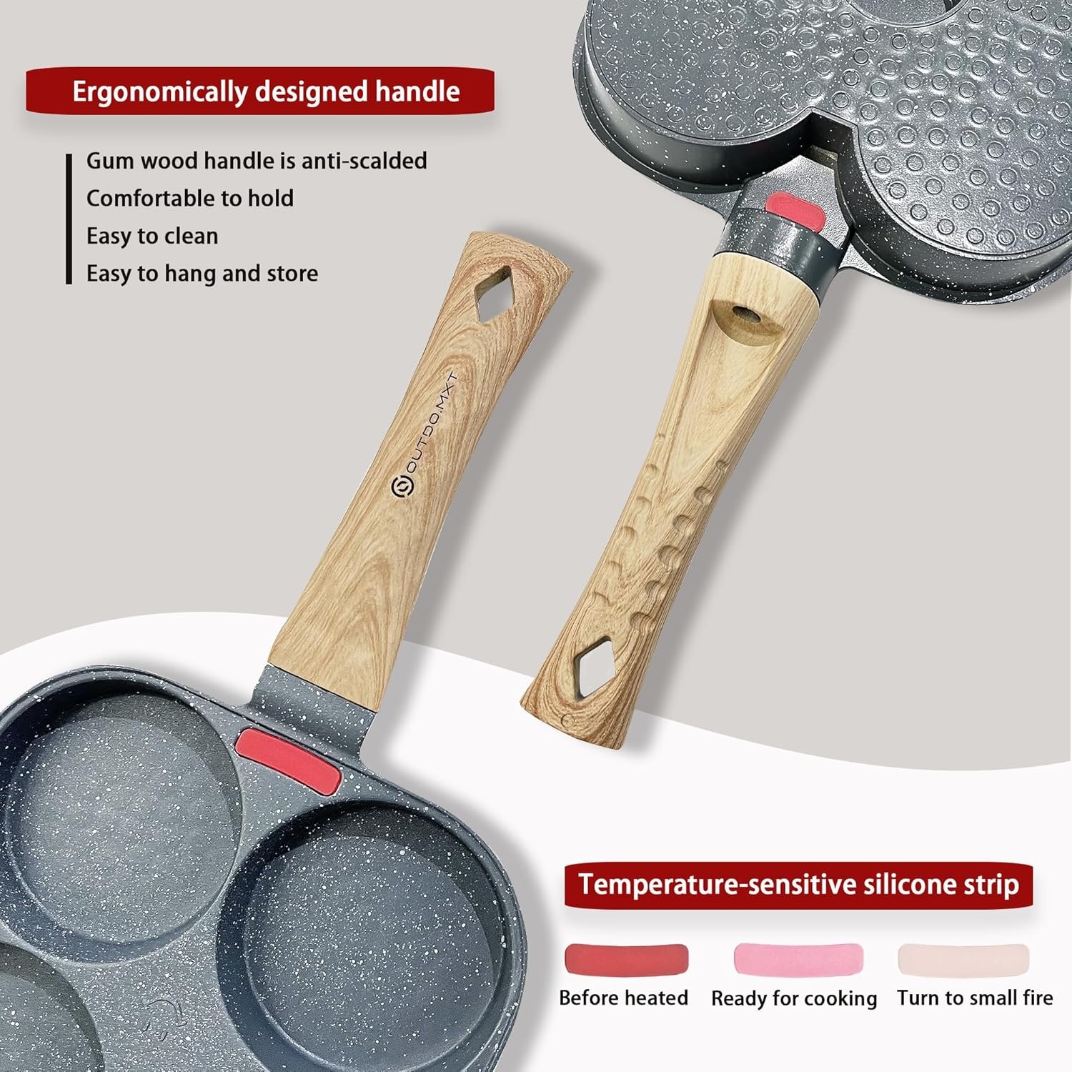 Egg Pan Omelette Pan 4 Cup Nonstick Breakfast Pancake Maker Fried Egg Cooker Egg