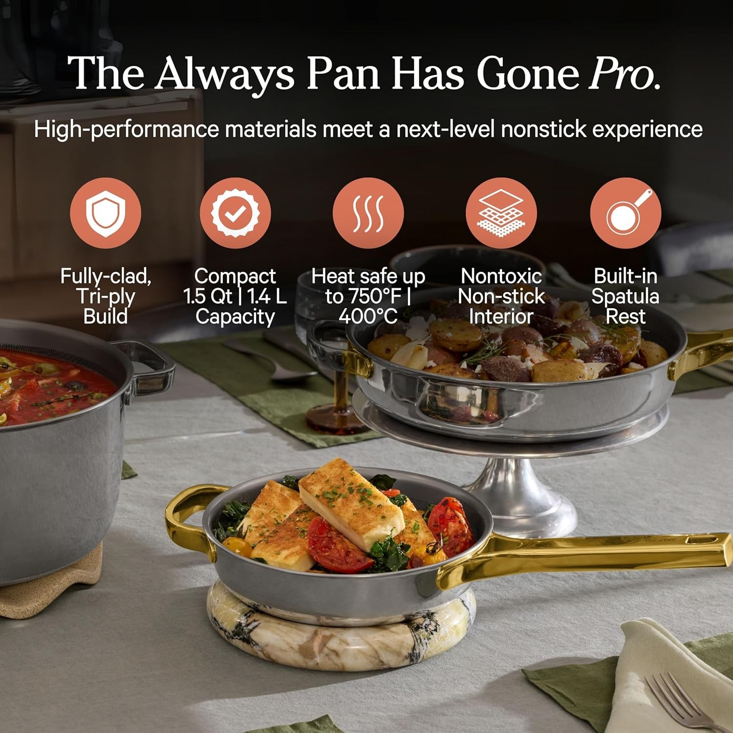 Titanium Mini Always Pan Pro – 8.5” (1.48 Qt) No-Coating Nonstick Skillet