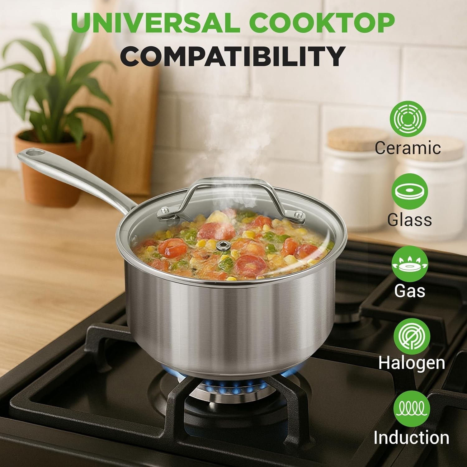 Heavy-Duty 2-Qt Stainless Steel Sauce Pot – Induction Ready