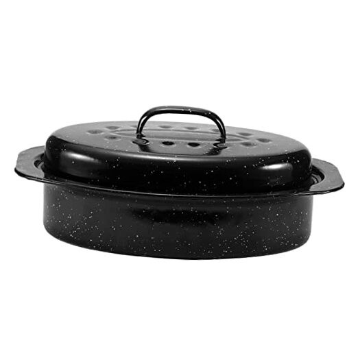 Granite Roaster Pan, Small 13” Enameled Roasting Pan with Porcelain 13INCH