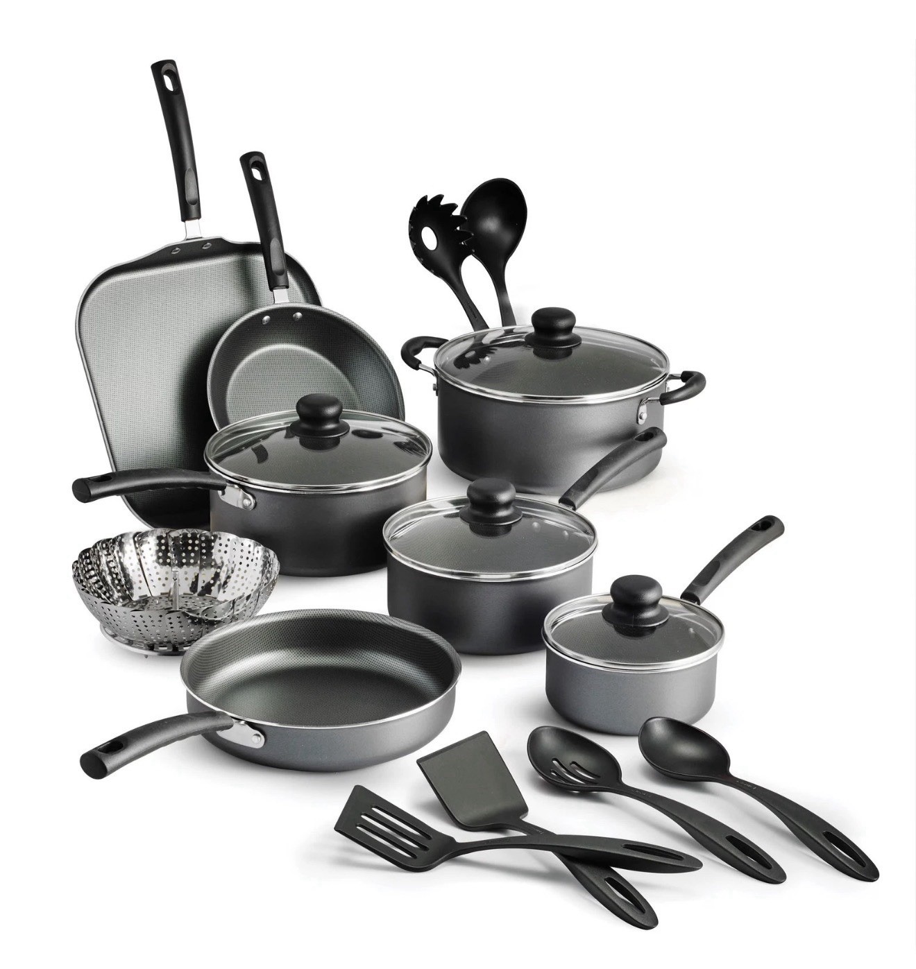 Tramontina Primaware 18-Piece Non-Stick Cookware Set – Steel Gray