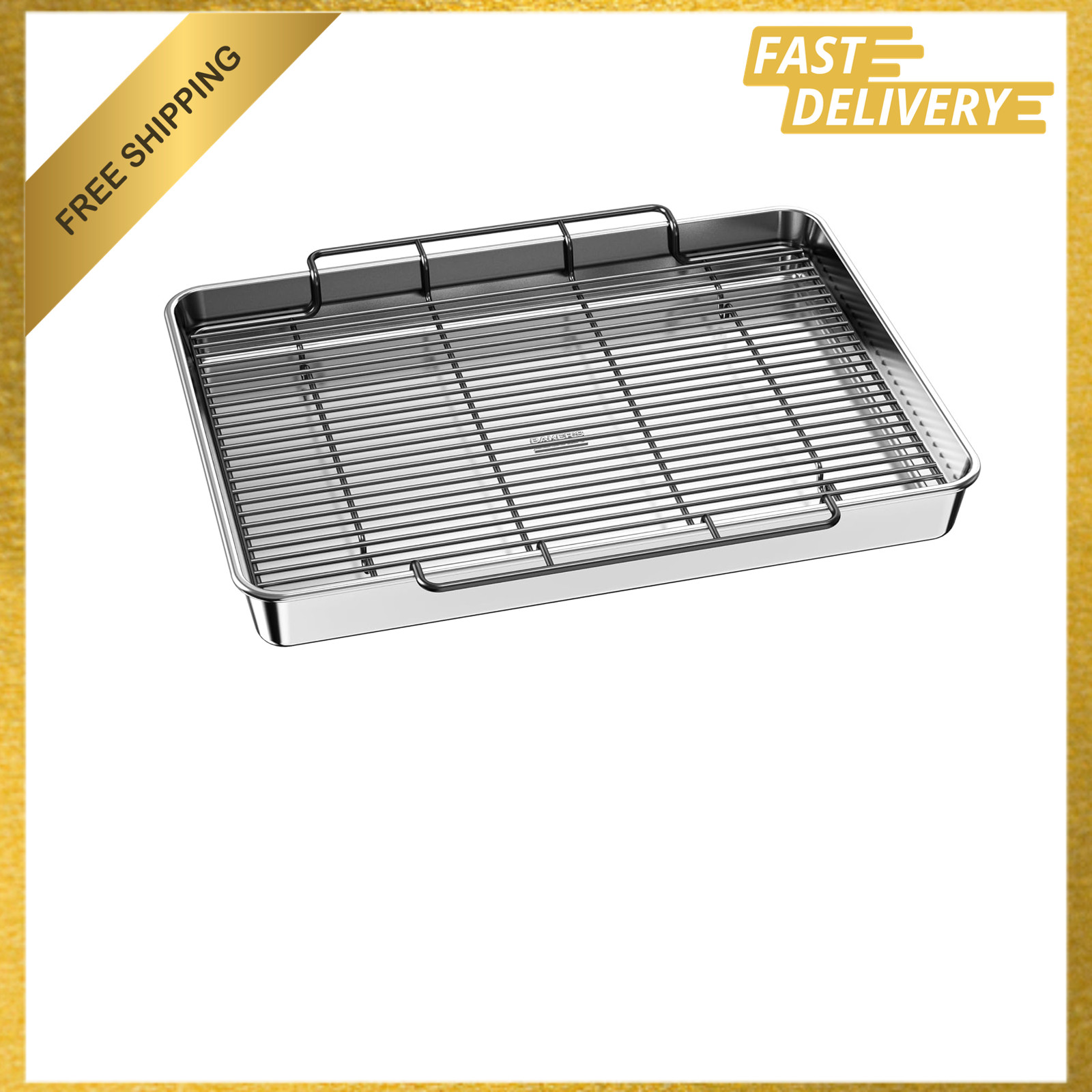 Large Roasting Pan with Rack and Recycled Aluminum 17.7×13 Inches Turkey Poultry