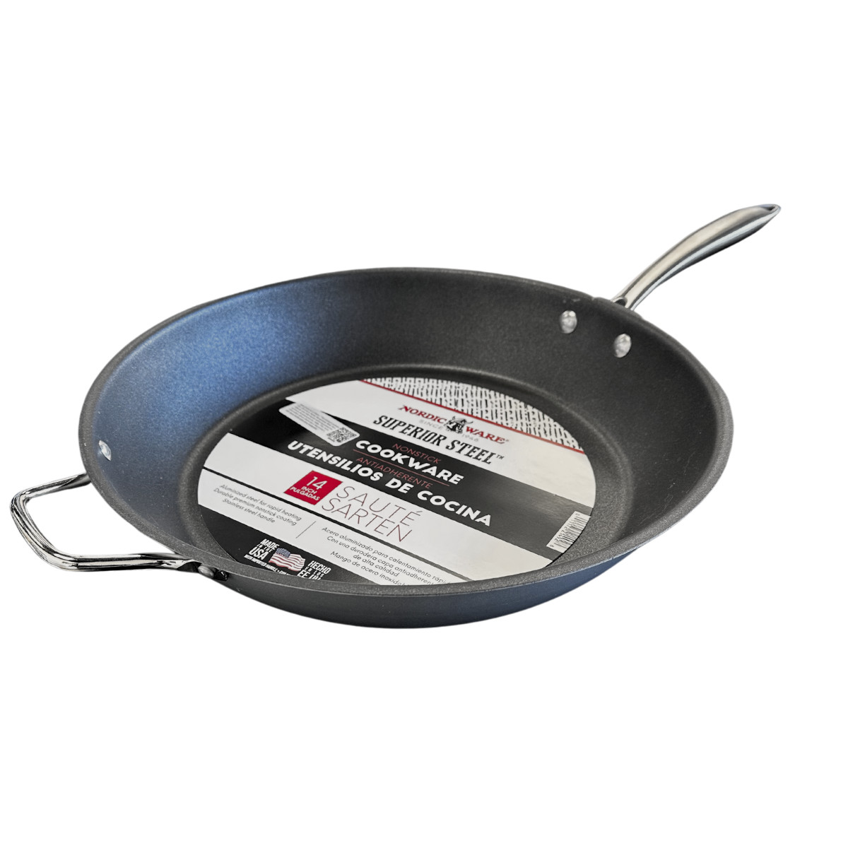 Nordic Ware 14″ Superior Steel Sauté Pan Nonstick Heavy-Duty NSF Certified USA