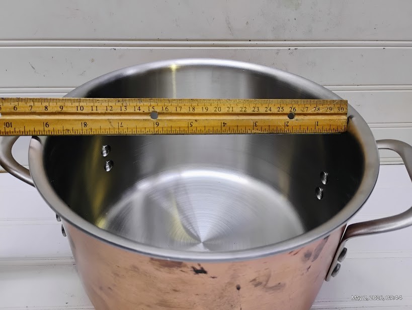 Calphalon 6 Qt Stockpot Tri-Ply Copper Stainless Dutch Oven Frying Saute Pan Lid