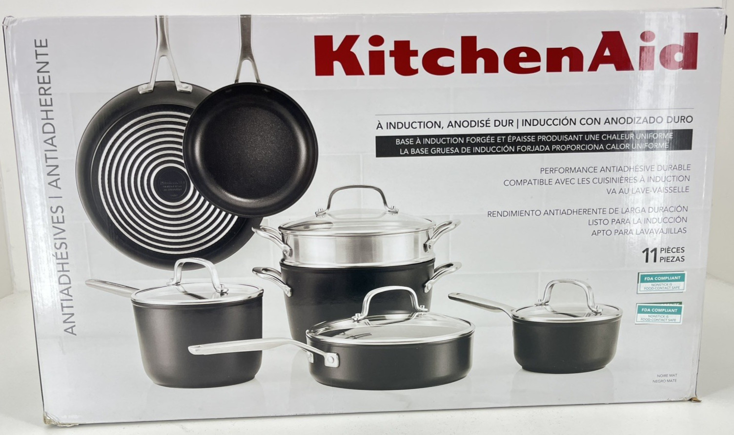 KitchenAid Hard-Anodized Aluminum Nonstick 11-Piece Induction Ready Cookware