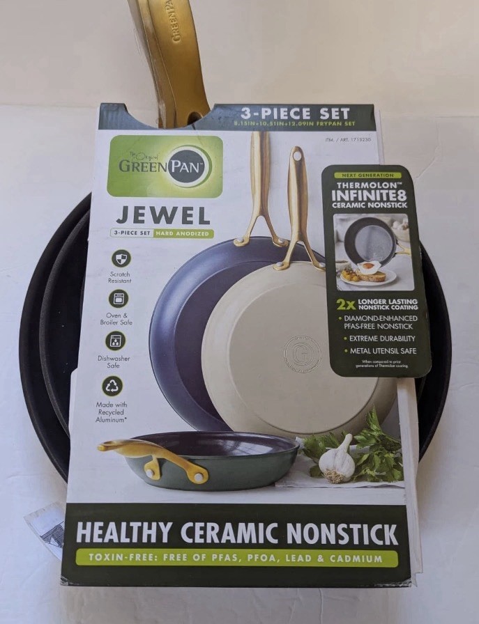 GREEN PAN JEWEL PRO 3-PIECE SET
