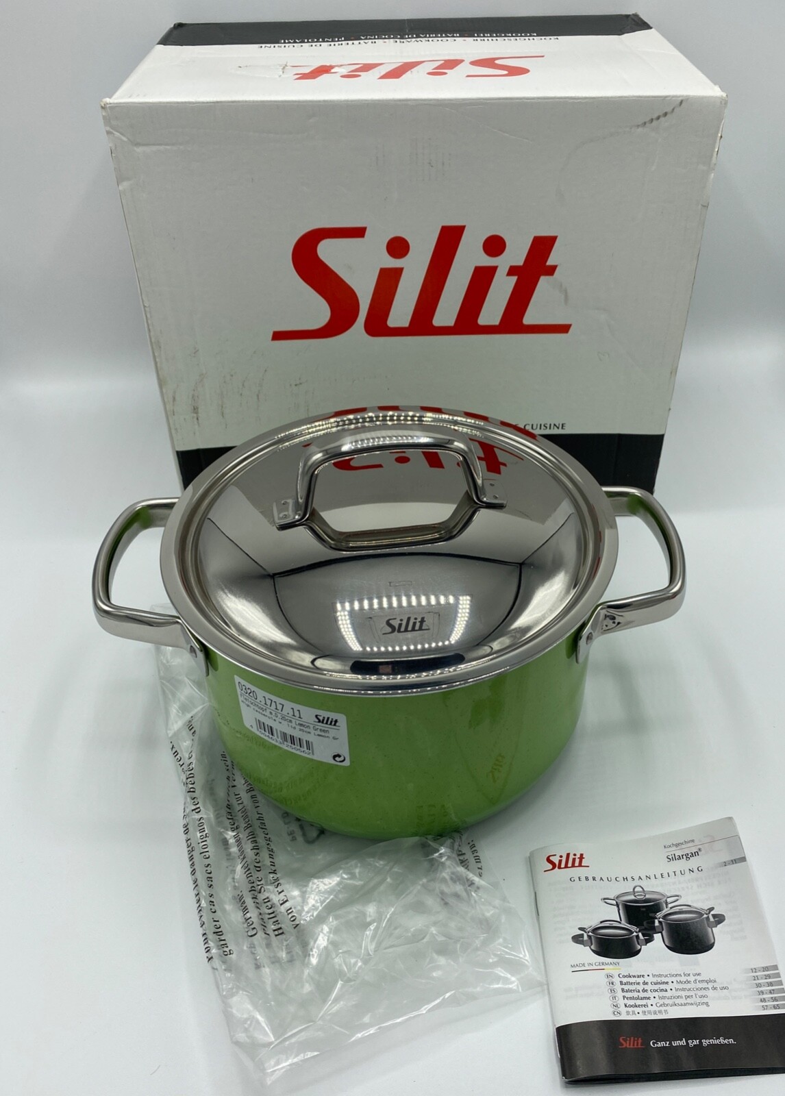 Silit Lemon Green 4 Quart 8 1/2 x 5 inch High Casserole/Pan/Pot w/lid