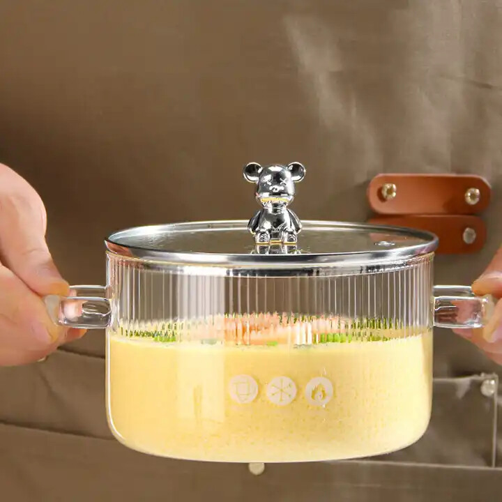 Heat Resistant Soup Pot High Borosilicate Cooking Glass Pot Great For Gift