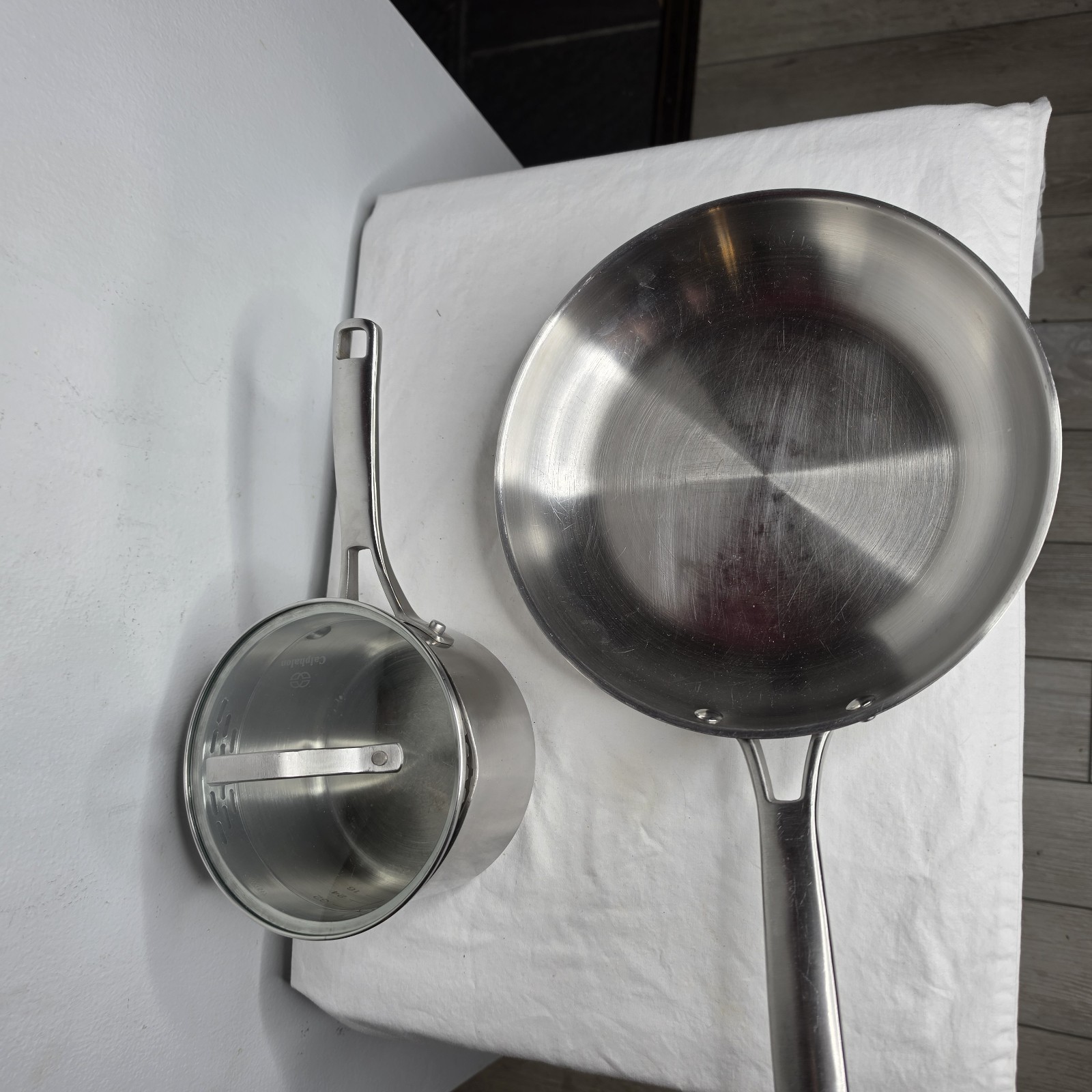 Calphalon Stainless Steel Cookware 10in Frying Pan And 1.5 qt Saucepan With Lid