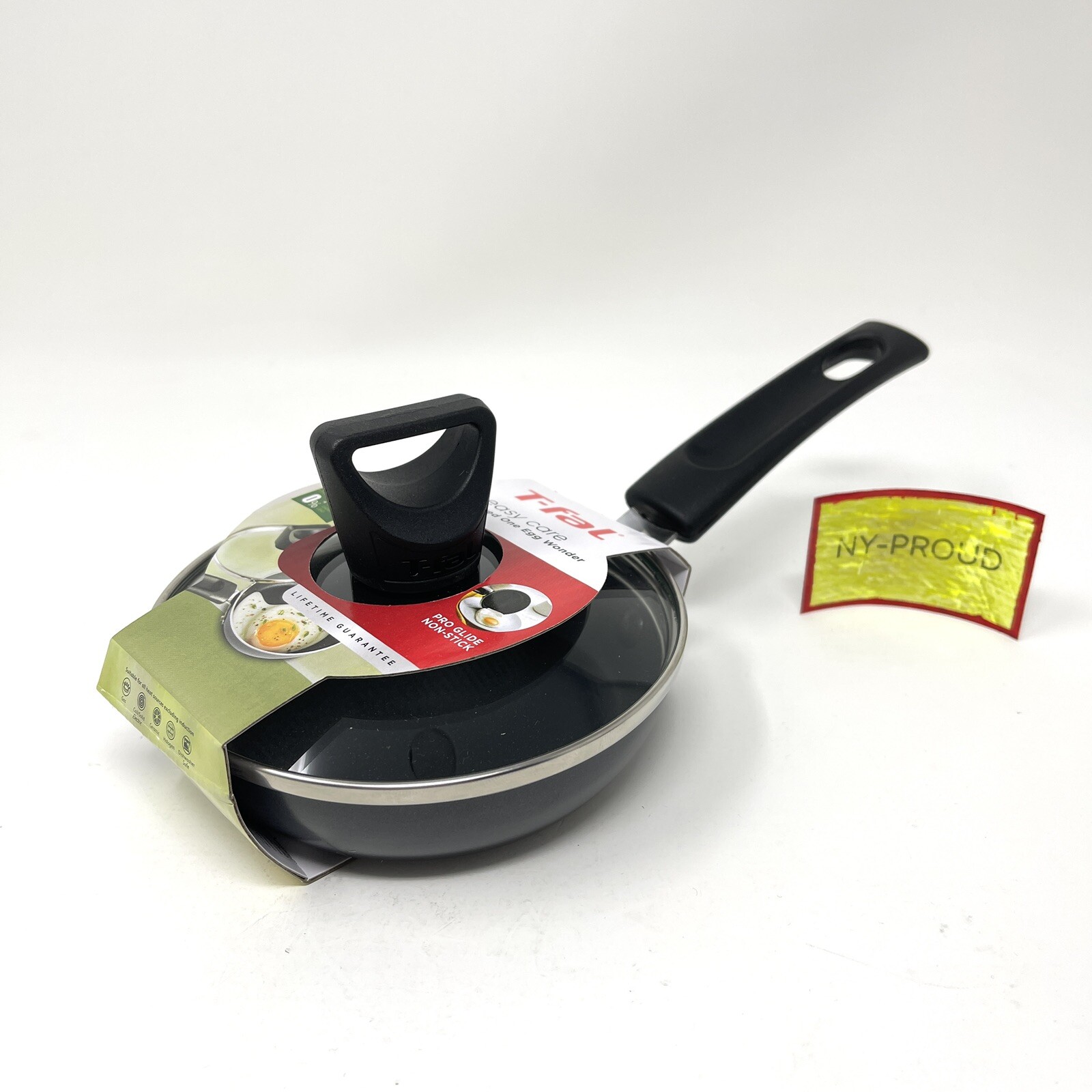 Small Frying Pan Tfal Nonstick 5 Inch With Lid Covered One Egg Pancake Black New