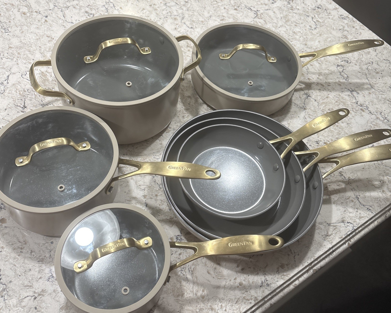GreenPan Jewel Pro 11-Piece Cookware Set Hard Anodized Nonstick Blue – USED