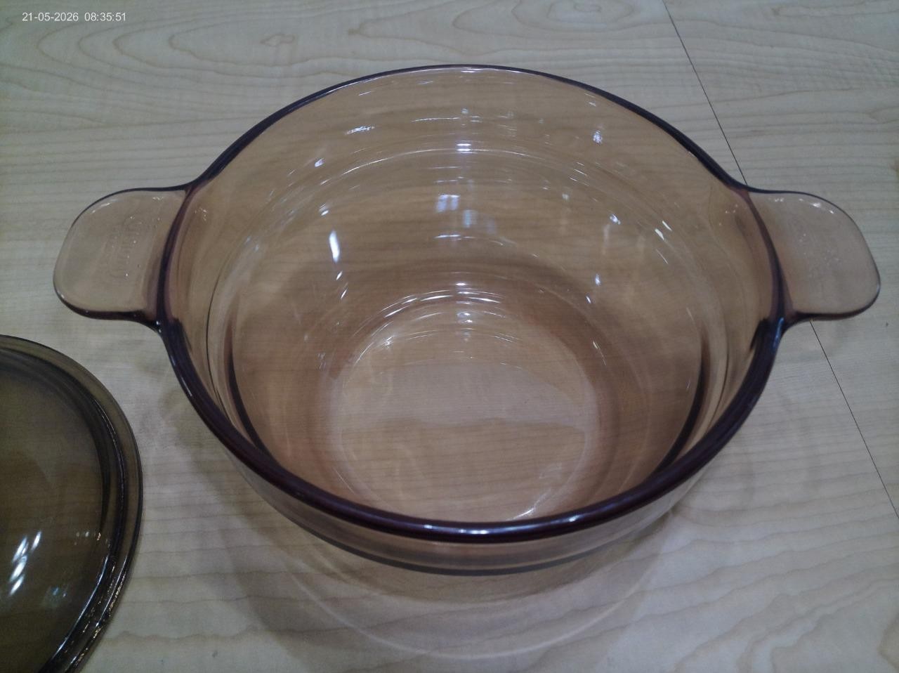 Corning Visions Ware Amber V-20-B Double Boiler Insert & Lid V1.5C Pyrex France