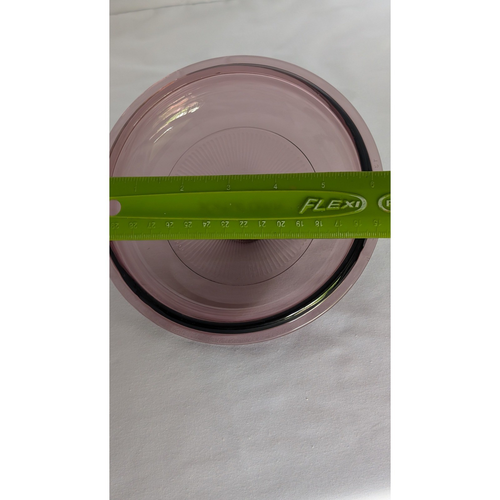 Pyrex Visions Cranberry Glass Lid Replacement V 1 C Purple Ribbed 6.25 Inch