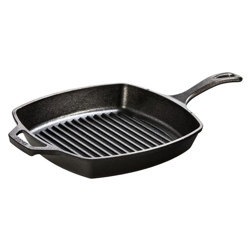 10.5″ Cast Iron Square Grill Pan, Preseasoned, Nonstick, Induction & Oven Safe