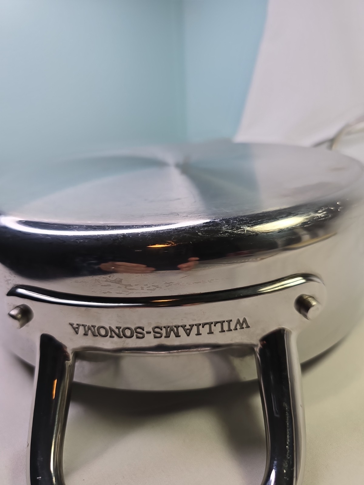 Williams Sonoma Hestan 3 QT Stainless Steel 9.5″ Casserole Pan Pot Italy #1014T
