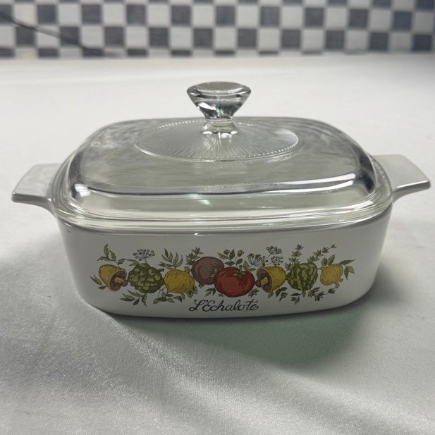 Vintage Corning Ware Spice of Life L’Echalote 1 Quart Casserole Dish A-1-B Lid
