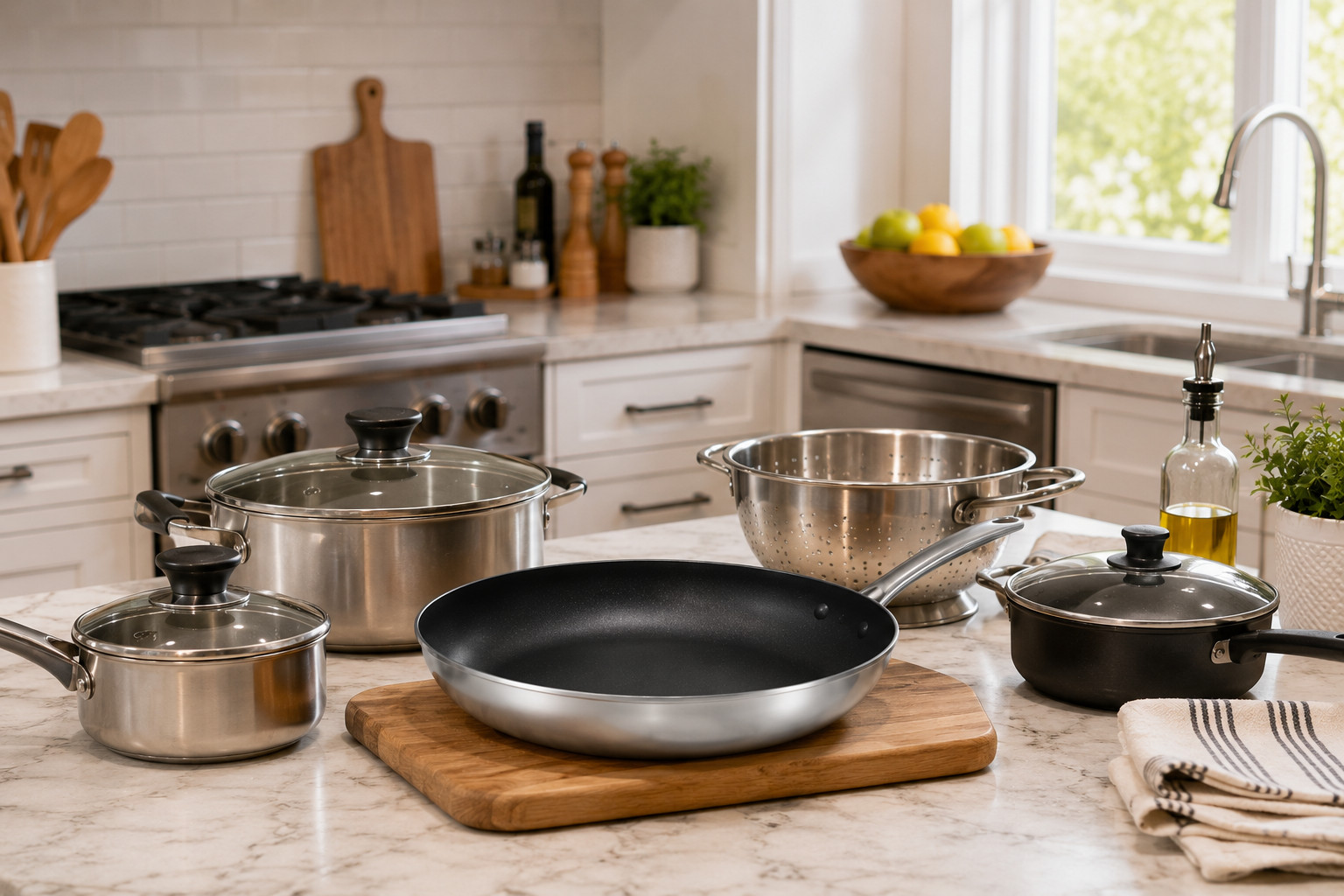 12 Inch Nonstick Frying Pan Aluminum Alloy Stainless Steel Steak Skillet