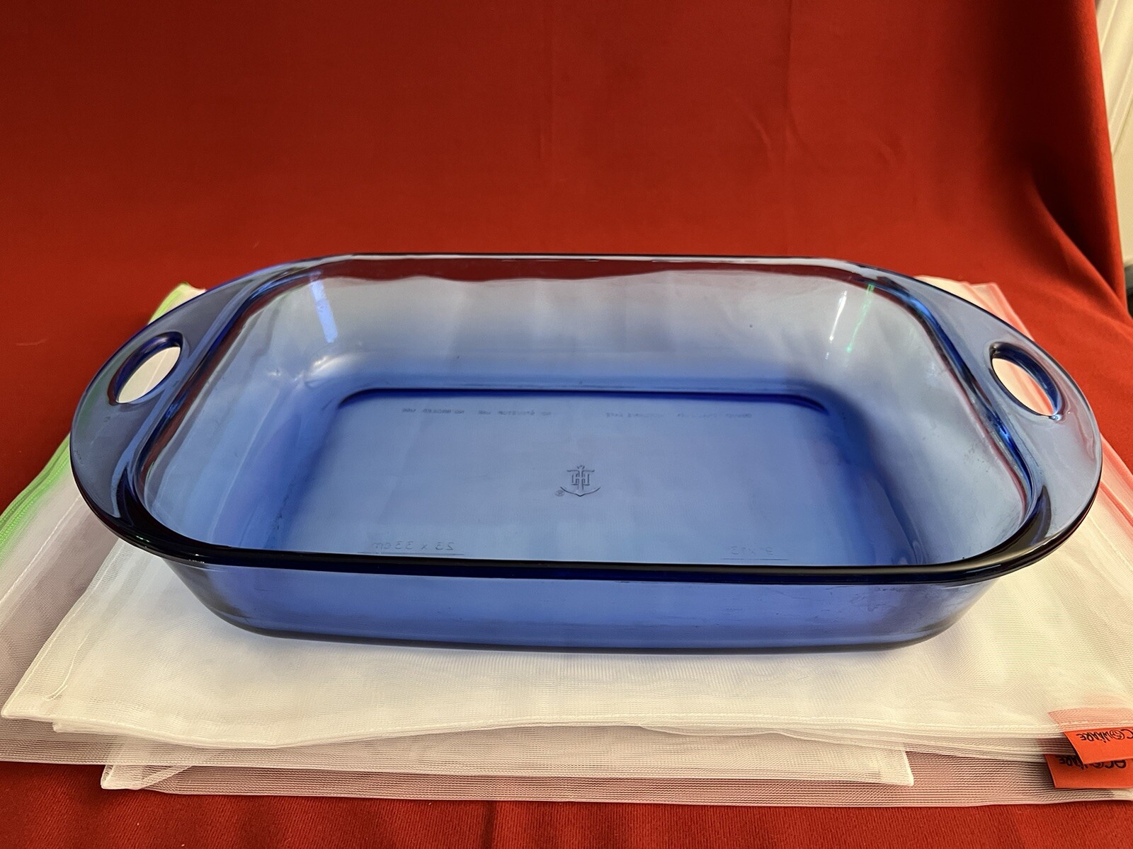 ANCHOR HOCKING Cobalt Blue 3 QT Rectangular Lasagna Baking Pan Casserole 9”x13″