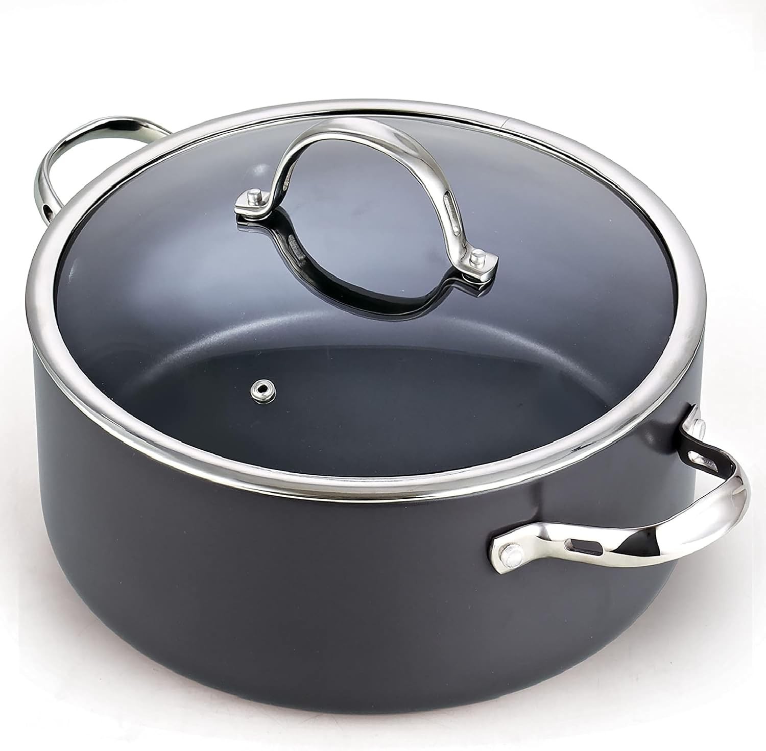 Classic 7-Quart Stock Pot Dutch Oven Casserole W/ Glass Lid Hard Anodized
