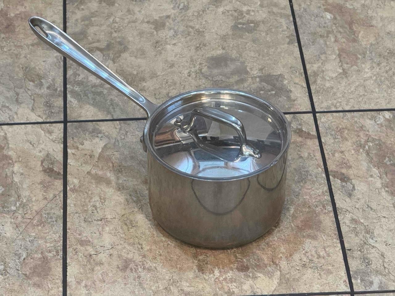 All Clad 2 Qt Quart Saucepan Pot Stainless Steel Usa 6” X 4.5” Tall With Lid