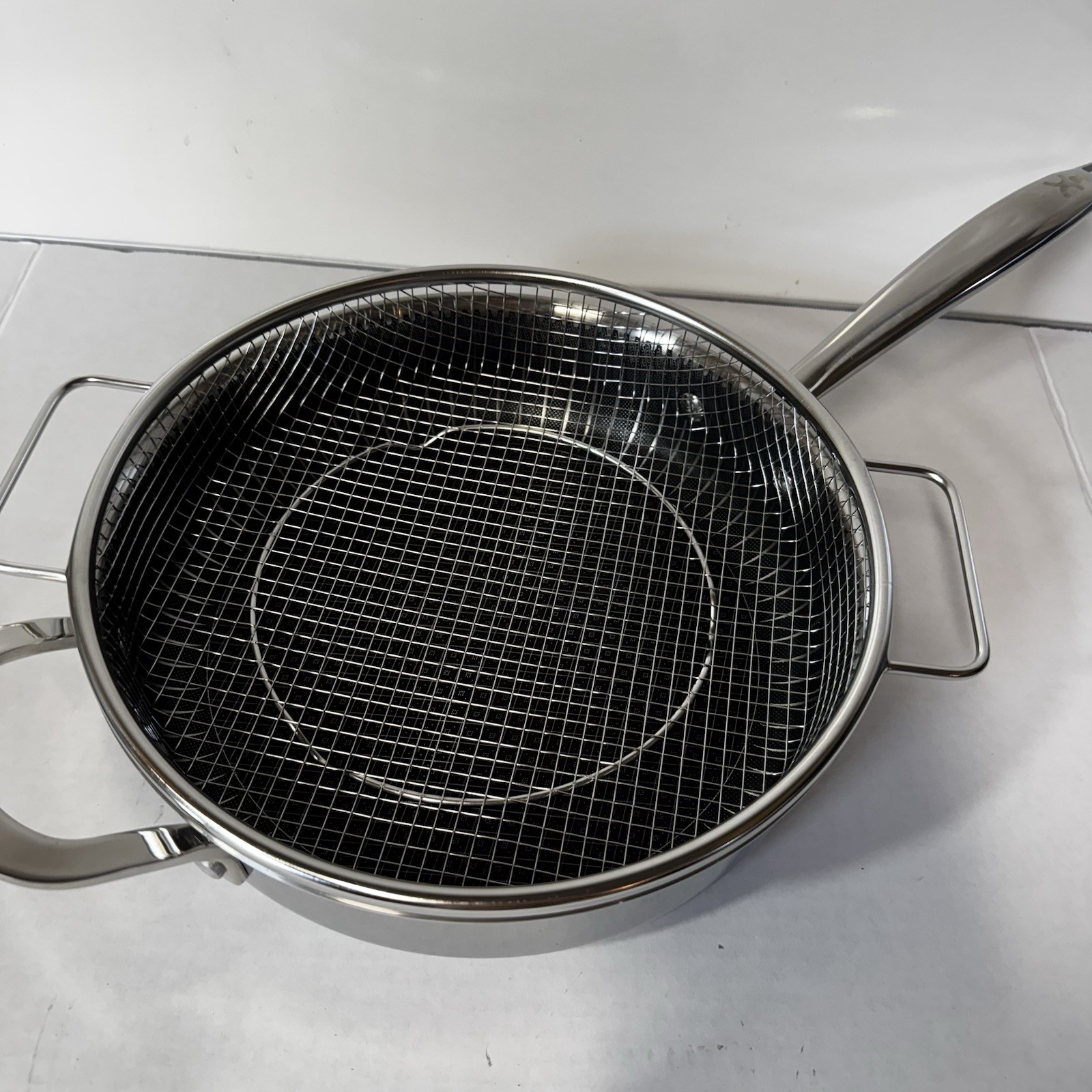 Copper Chef Titan Series 5 Pc Cookware Set Fry Pan Deep Pan Lid Basket Knife EUC