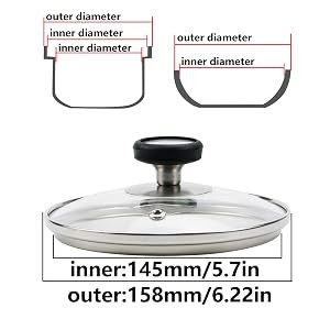 6 Inch Universal Tempered Glass Pot Lid Glass Covers for Frying Pan Wok Pot