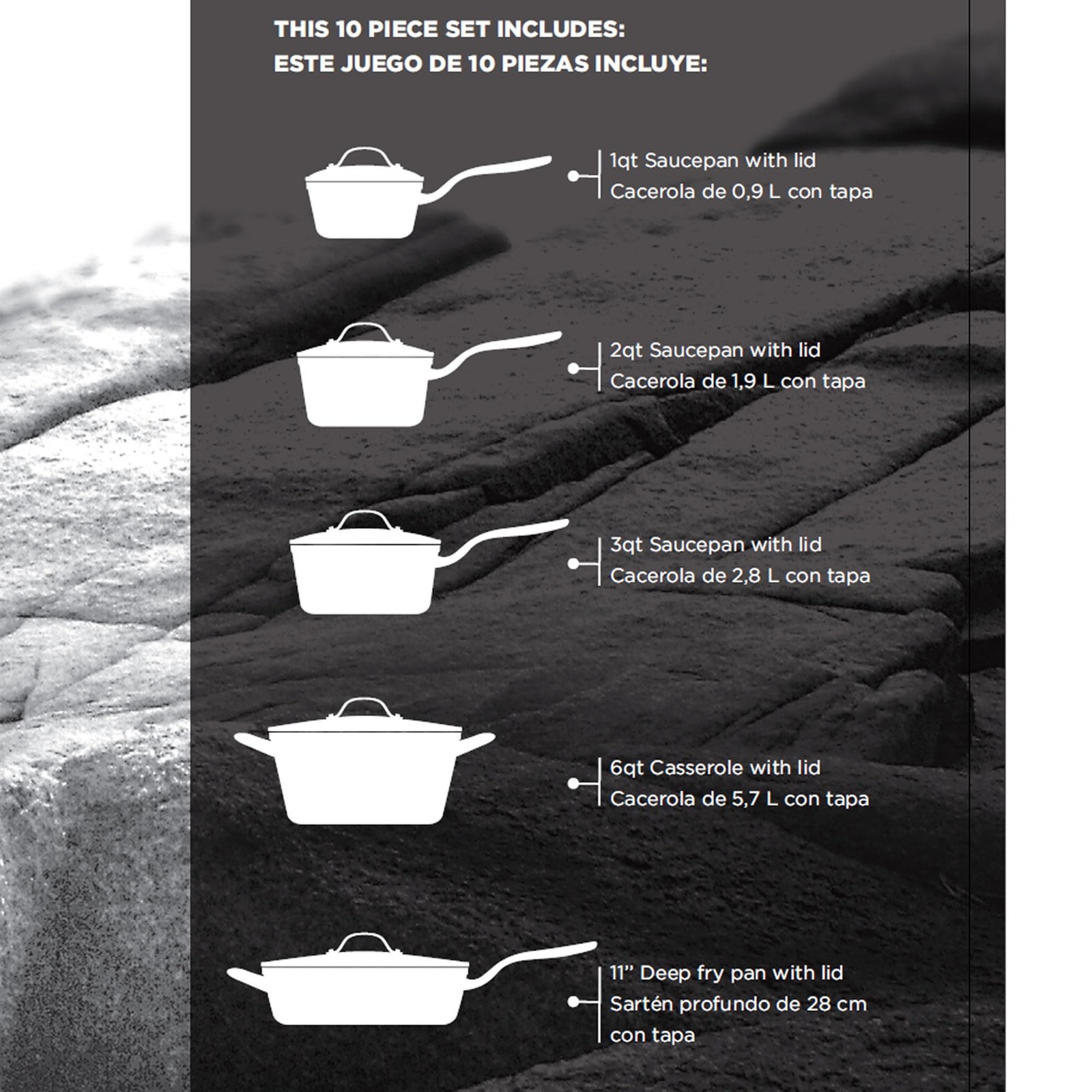 Starfrit The Rock 10PC Non-Stick Cookware Set – Durable Forged Aluminum – Ove…