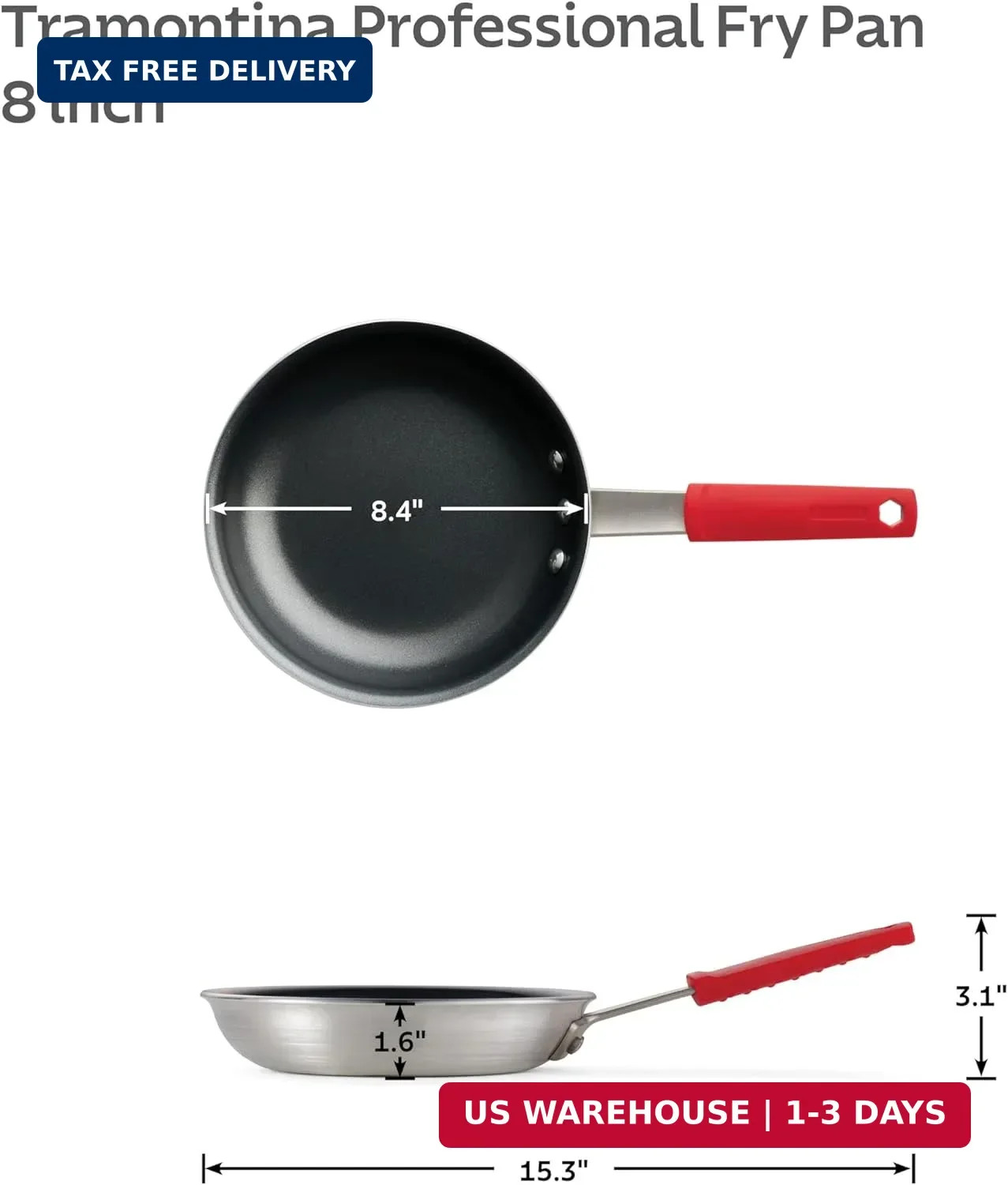 Tramontina Professional 8-Inch Non Stick Small Frying Pan, Heavy-Gauge Aluminum