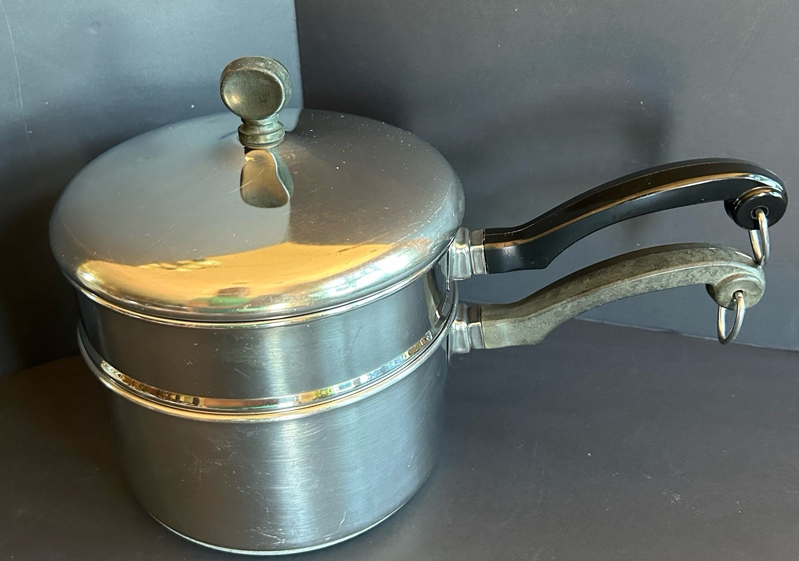 Vtg 3 Pc Farberware SS 2 Qt Saucepan & Steamer Insert W/Lid