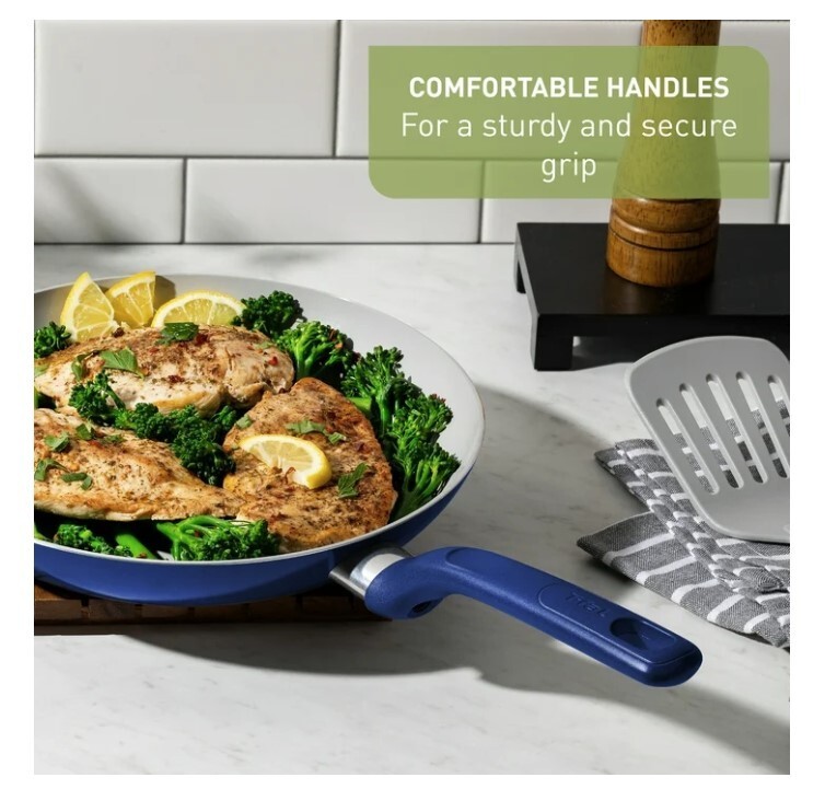 T-fal 12” Nonstick Ceramic Frying Pan, Blue