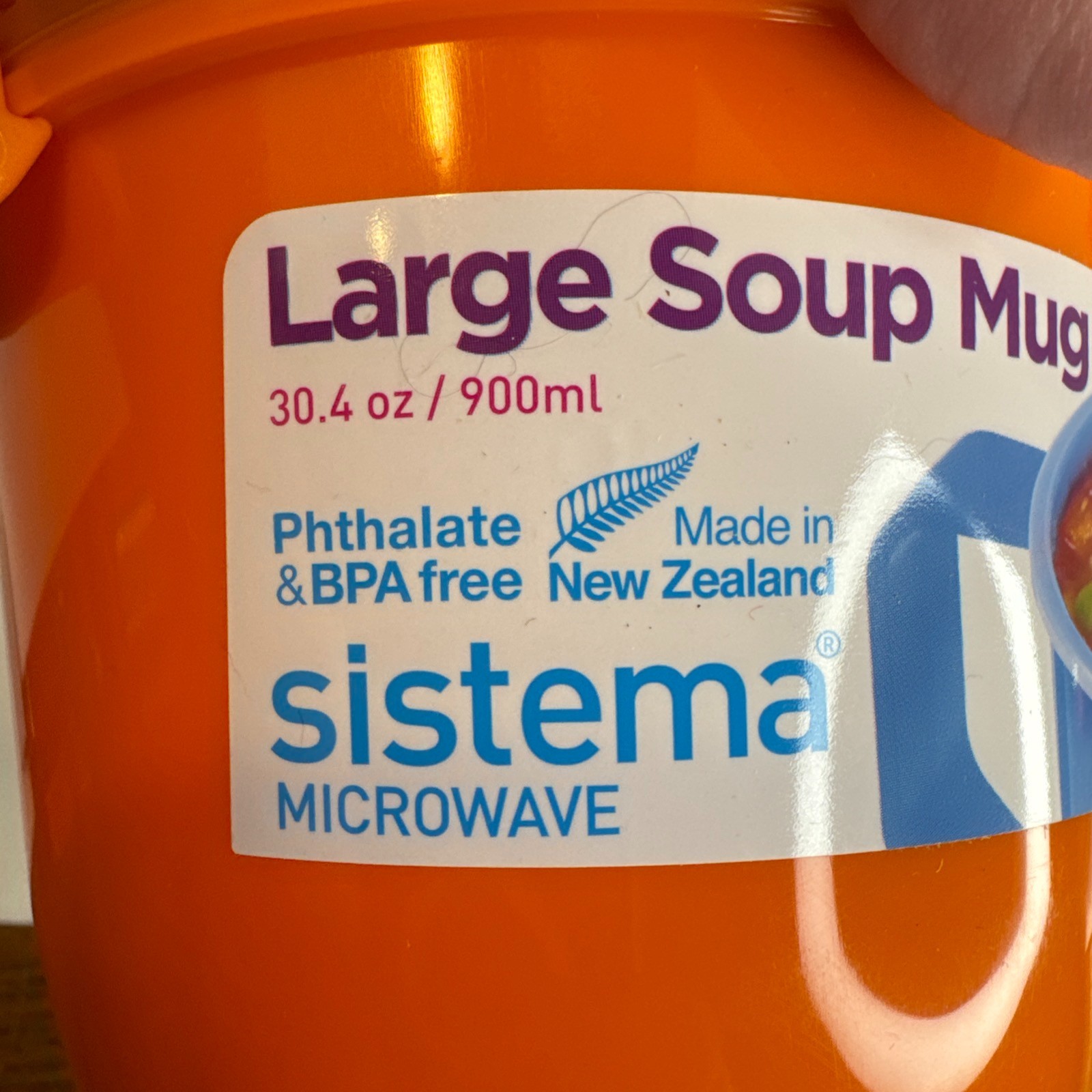 Sistema Microwaveable 900mL Soup Mug, Large Microwave Container w Steam Vent Lid