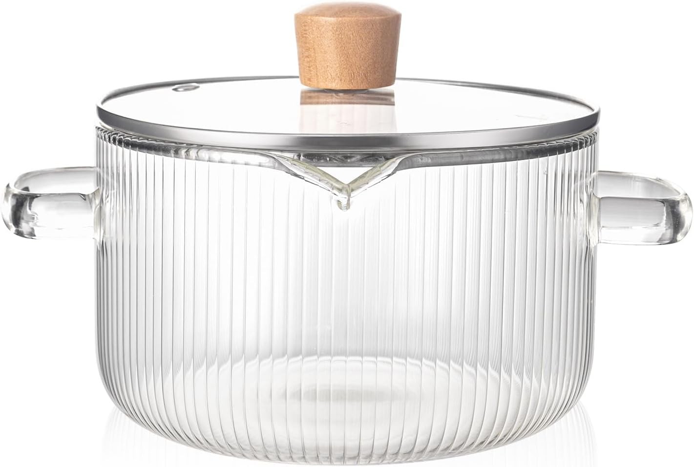 Glass Simmer Pot Stove Top Potpourri 1.8L(60 OZ Clear Cooking Pots W/ Lids