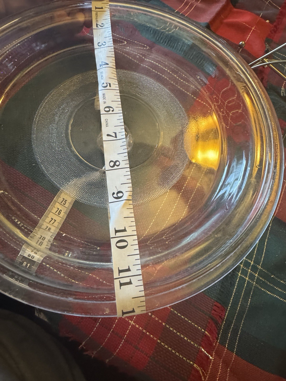 Mexico 9 Glass Lid 11 1/2 inches inside diameter and 12 1/4 outside diameter